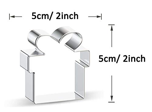 Mini Christmas Gift Present Box Cookie Cutter Set - Small Size Stainless Steel