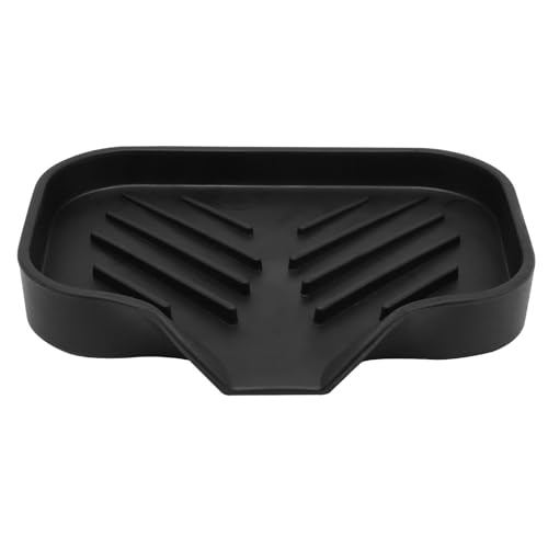Self-Draining Rubber Soap Dish | Compact Black Bar Soap Holder