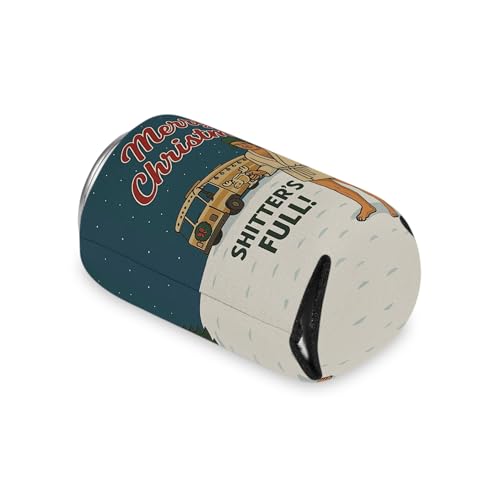 Merry Christmas Shitter’s Full Neoprene Beer Sleeve - Funny Holiday Can Cooler