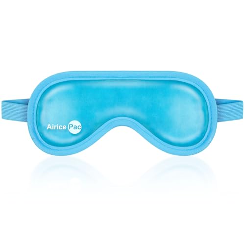 AiricePac Reusable Gel Cold Eye Mask for Puffy Eyes, Migraines and Dark Circles