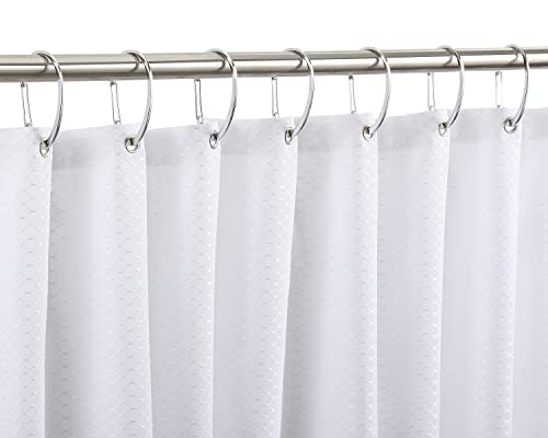 Chrome Shower Curtain Rings - Rustproof Decorative Hooks, Set of 12