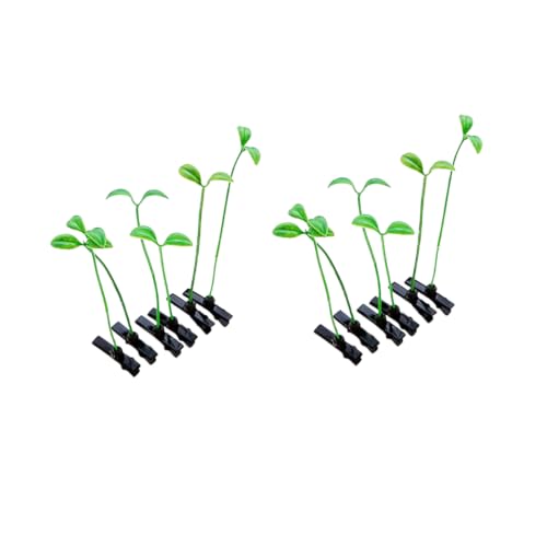Grass Sprout Hair Clips 10-Pack Cute Green Plant Hairpins for Cosplay Party