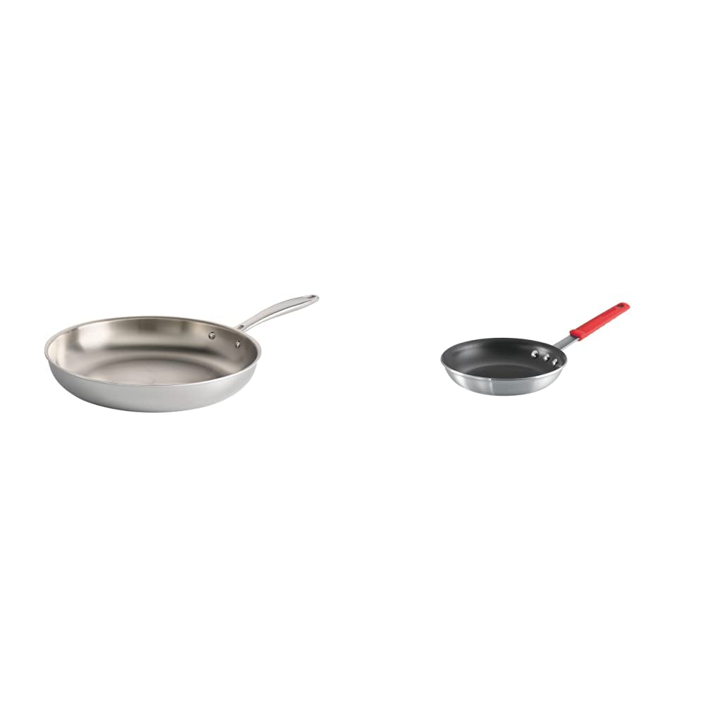 Tramontina Fry Pan Stainless Steel Tri-Ply Clad 12-inch, 80116/007DS & Professional Fry Pans (8-inch)