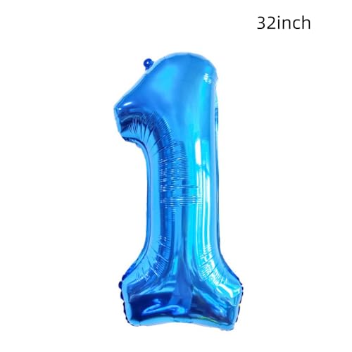 1st Birthday Balloon Decoration Set - Blue Number 1 Foil Balloon Kit