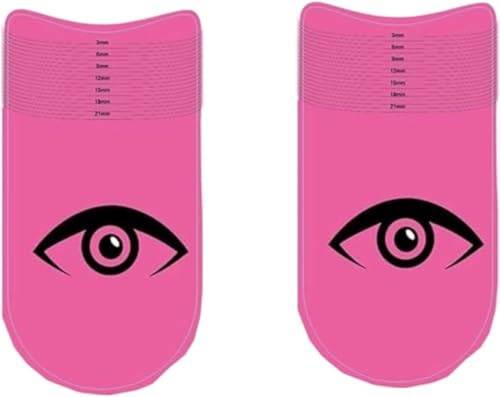 Pink Eyelash Ruler and Eyebrow Stencil Measuring Tool 2-Pack