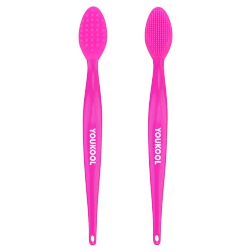 YOUKOOL Silicone Facial Cleansing Brush & Face Scrubber 2 Pack Fuchsia