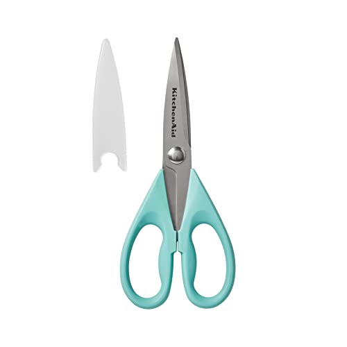 KitchenAid All Purpose Kitchen Shears 8.72 Inch with Protective Sheath - Aqua Sky, 1 Pack