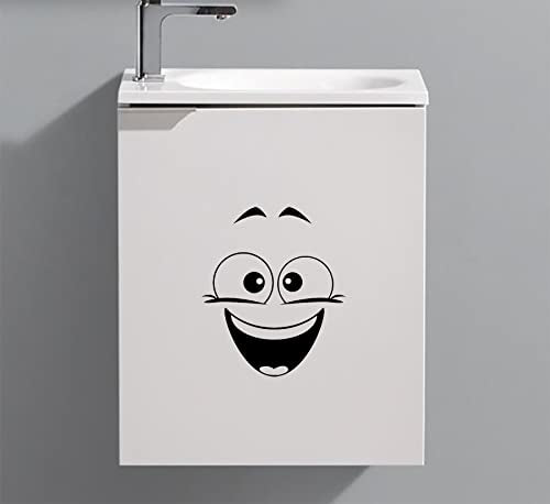 Funny Laughing Emoji Toilet Decal Sticker for Bathroom Decor - 8 Inches