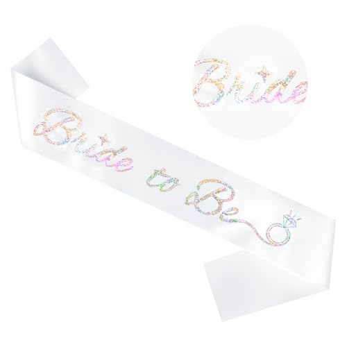 Bride to Be Sash - White Satin Bachelorette Party Accessory