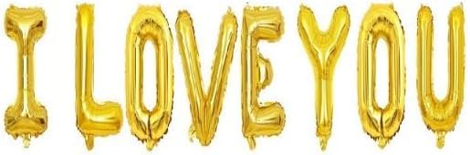 I LOVE YOU Balloons - Mother's Day Party Decorations (Gold)