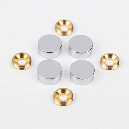 Decorative Mirror Screws 0.6 Inch Brass Cap Nails 4 Pack