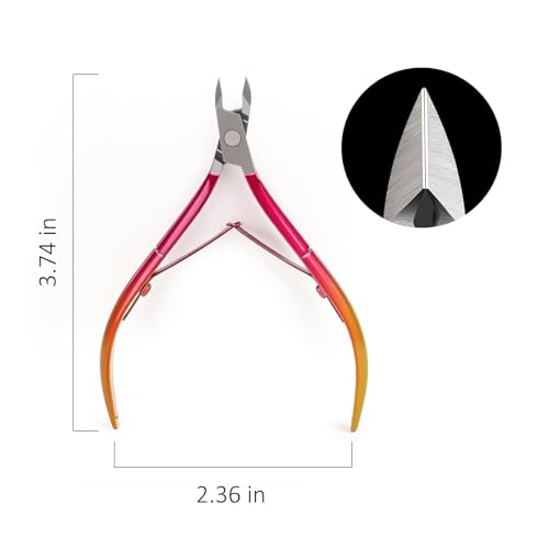 cmetta Cuticle Nipper - Professional Red Carbon Steel Nail Trimmer & Care Tool