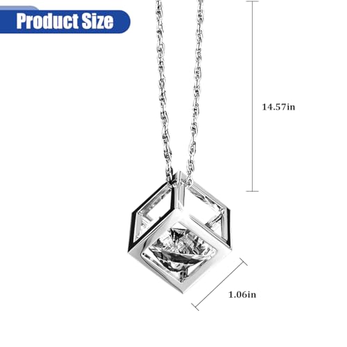 Bling Crystal Cube Car Rear View Mirror Charm - Sparkling White Hanging Pendant