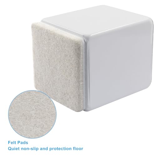 4 Pcs Heavy Duty Self Adhesive Furniture Risers - 1.57 x 2.05 Inch White