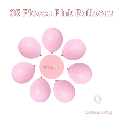 65 Pack Light Pink Latex Balloons - 12 Inch Party Decor