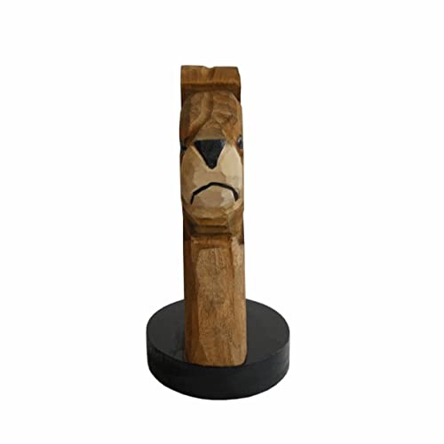 Handmade Wooden Eyeglasses Holder - Brown Bear Display Stand