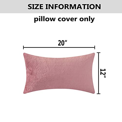 12x20 Dusty Pink Faux Fur Pillow Cover for Couch & Bedroom Decor - Home Brilliant