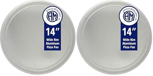 14-Inch Wide-Rim Pizza Pan, Pack of 2 - Aluminum Bakeware
