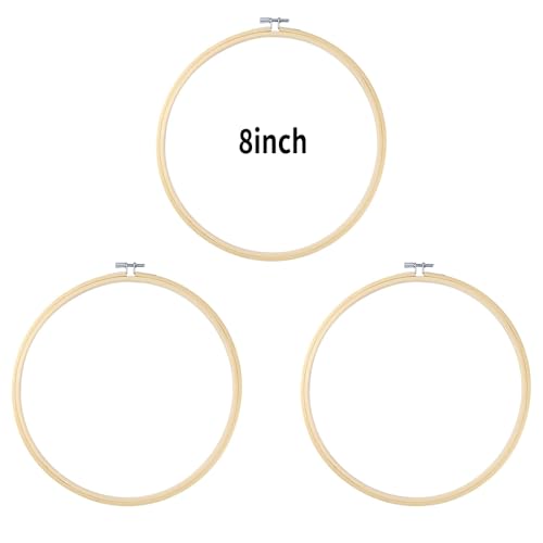 8-Inch Bamboo Embroidery Hoops Set with Scissors & Ripper