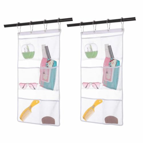 Bsagve 2 Pack Mesh Shower Caddy Organizer with 6 Pockets for Bath Toys