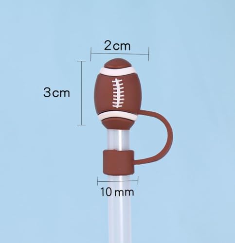 Rugby Straw Cover 3-Pack for Stanley Cup 10mm Reusable Silicone Toppers