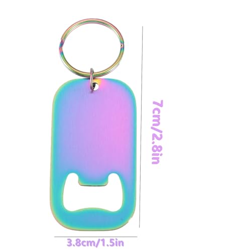 Colorful Stainless Steel Bottle Opener Keychains - 4 Pack