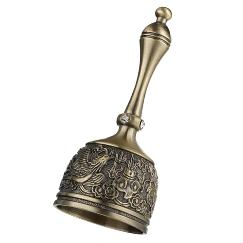 Vintage Brass Hand Bell - Loud Service Call Bell for Dinner or Meditation