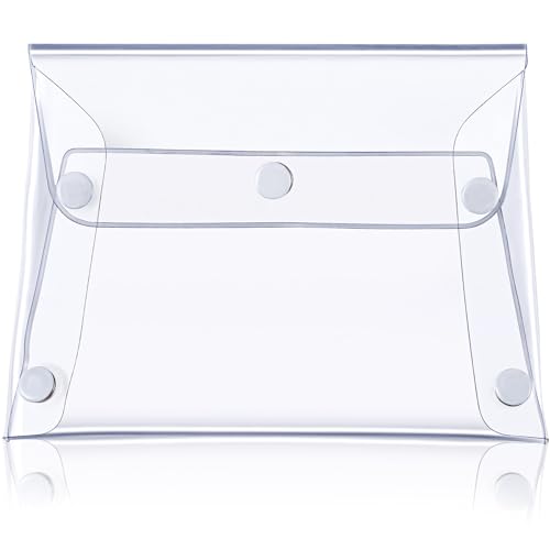HINZIC Transparent Makeup Bag, Large Waterproof PVC Cosmetic Pouch with Snap Closure