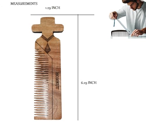 Sandalwood Pocket Hair Comb for Men - Wooden Detangling & Beard Grooming Comb