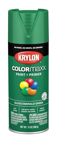 Krylon COLORmaxx Gloss Emerald Green Spray Paint & Primer, 12 oz - Indoor/Outdoor Use