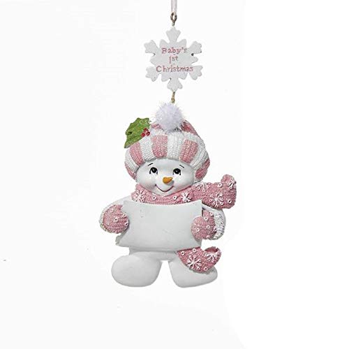 Baby's 1st Christmas Snow Baby Girl Ornament - Personalized Holiday Keepsake