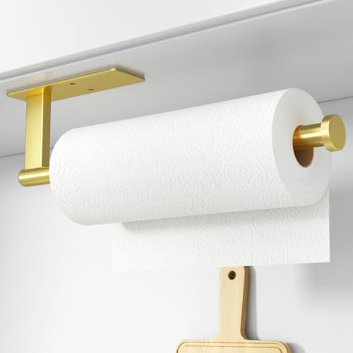 Stainless Steel Paper Towel Holder - Under Cabinet Gold Rack