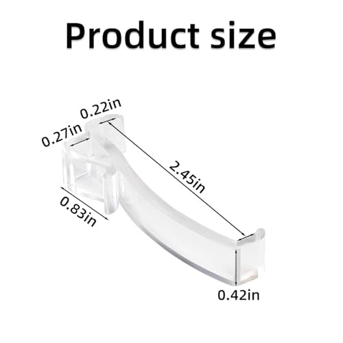 12 Clear Plastic Valance Clips for 2.45" Horizontal Blinds