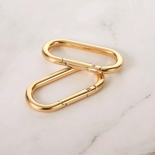 12 Pieces Carabiner Clip Set for Keychain Bag Handbag Crafts, 1.5 and 1.0 Inch, Purse Clip, Gold Plated