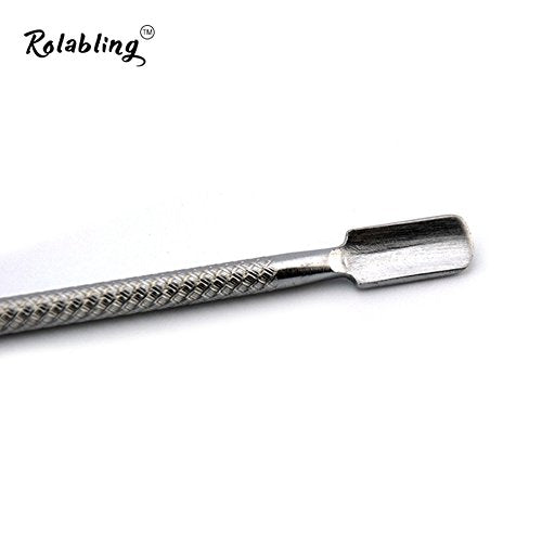 Rolabling Stainless Steel Cuticle Pusher and Nail Scraper Tool