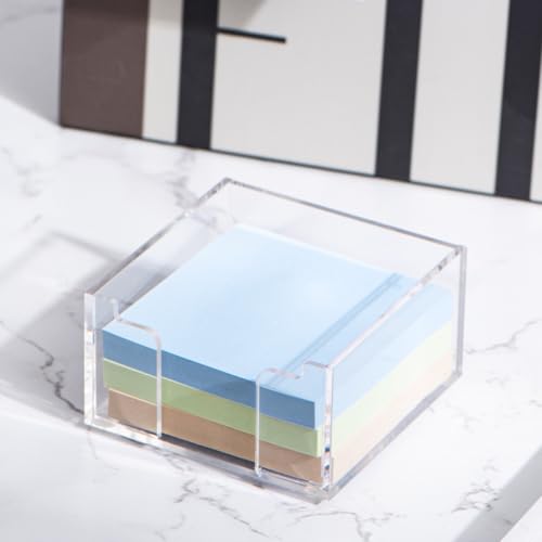Acrylic Sticky Note Holder - Desk Organizer for 3" x 3" Notes