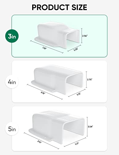 Plusluck 3-Inch White PVC Wall Cover Line Cover Set for Mini Split AC System