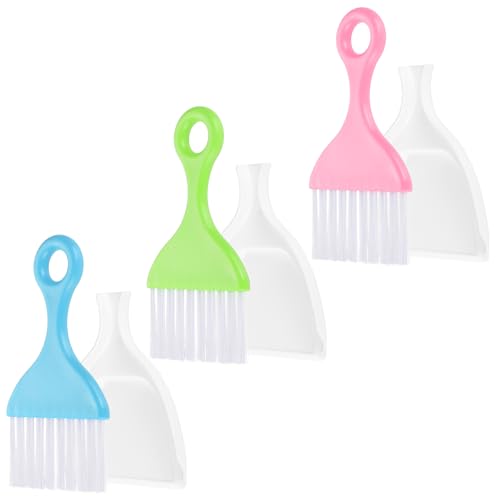 Easecos 3-Piece Mini Dustpan and Hand Broom Set for Desktop and Keyboard