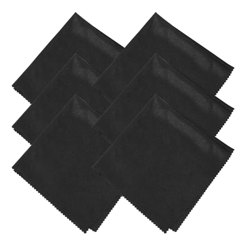 uxcell 6 Pcs Microfiber Glasses Cleaning Cloths 8 x 8 Inch Black for Electronics & Screens