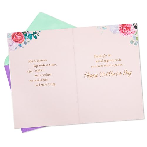 Hallmark Mother's Day Card - Moms Make the World Go Round Floral Gemstone