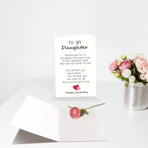 Elegant Birthday Card for Daughter with Heartfelt Message
