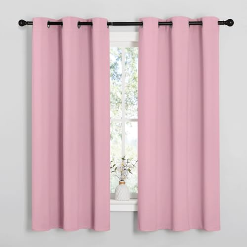 NICETOWN Room Darkening Curtains Set of 2, Rouge Pink, 42x50