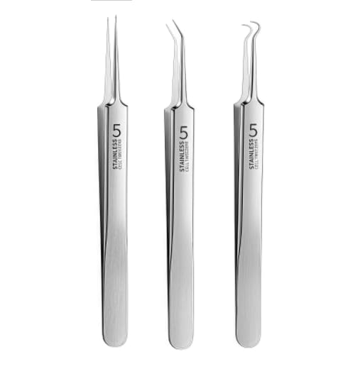3Pcs Stainless Steel Blackhead Remover Kit & Pimple Extractor Tweezers