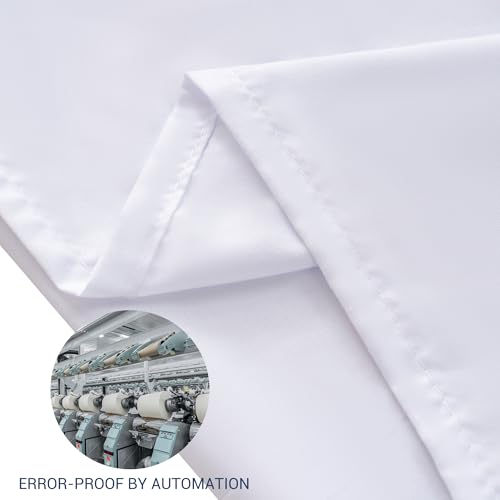 King White Pillowcases Set of 4, 20x36 Brushed Microfiber with Envelope Closure