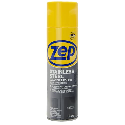 Zep Stainless Steel Cleaner & Polish 14 Ounce - Removes Fingerprints & Smudges
