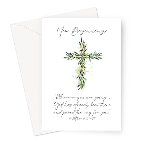 Christian New Beginnings Greeting Card with Scripture - 5x7