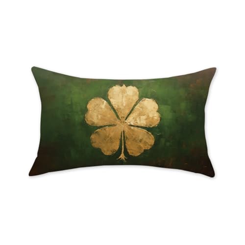St. Patrick's Day Pillow Cover 12x20 Inch Shamrock Decor