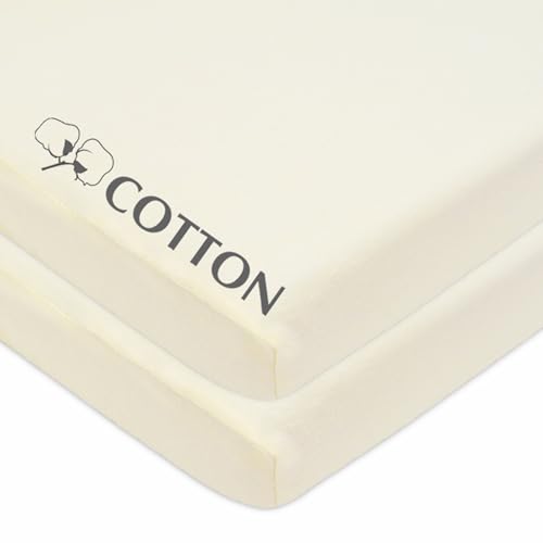 American Baby Company Cream Fitted Mini Crib Sheets - 2 Pack