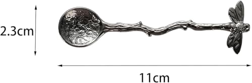 Gun Black Dragonfly Teaspoon - Vintage Stainless Steel Spoon