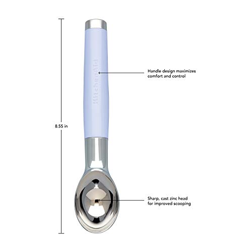 KitchenAid Lavender Ice Cream Scoop, 8.6-Inch Ergonomic Design